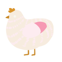 (unnamed), a cream and rose chicken with a bar pattern