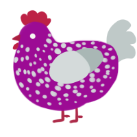 (unnamed), a plum and silver chicken with a speckle pattern