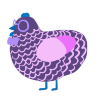гимон GuyMan, a overcast and lavender chicken with a lace pattern