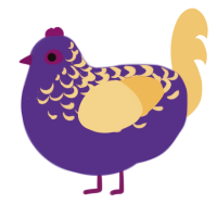 gantry, a indigo and honey chicken with a half-lace pattern