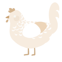 Milk, a cream chicken with a half-lace pattern