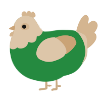 Sir Thundercock, a viridian and beige chicken with a head pattern