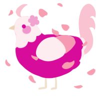 Peony, a fuchsia and rose chicken with a head pattern