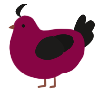 A maroon and sable chicken