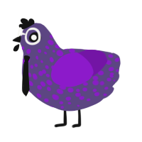 七, a overcast and violet chicken with a speckle pattern