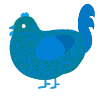 A sea and sapphire chicken with a double-lace pattern