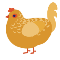A orange and honey chicken with a half-lace pattern