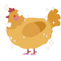 honey, a honey and orange chicken with a head pattern