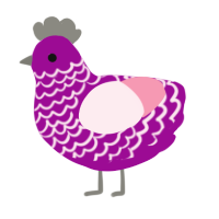 A plum and rose chicken with a lace pattern