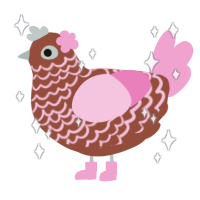 choco frambuesa, a russet and pink chicken with a lace pattern