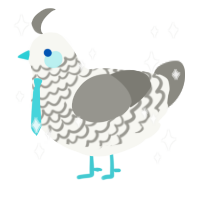 Bluefooted, a white and ash chicken with a lace pattern