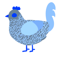 Alien, a ash and mist chicken with a double-lace pattern