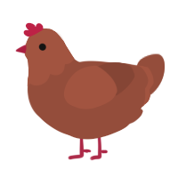 A russet chicken with a head pattern