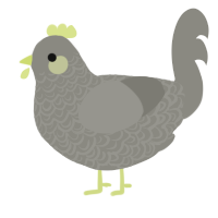A ash chicken with a double-lace pattern