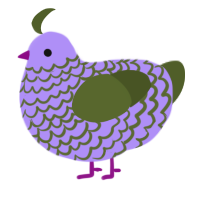 creature feature, a lilac and olive chicken with a lace pattern