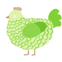 Sour Apple, a apple and grass chicken with a lace pattern