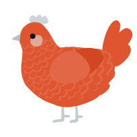 fireball, a vermilion chicken with a lace pattern