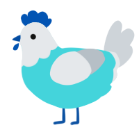 (unnamed), a aqua and mist chicken with a head pattern