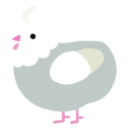 Paint Drying Stream, a silver and white chicken with a head pattern