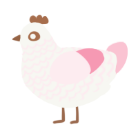 Neapolitan, a white and rose chicken with a lace pattern