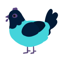 (unnamed), a aqua and tumblr chicken with a head pattern