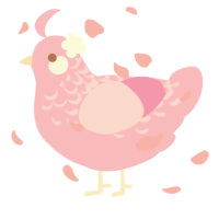 A pink chicken with a half-lace pattern