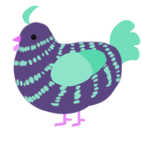 A overcast and mint chicken with a bar pattern