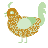 (unnamed), a ochre and gluppy chicken with a double-lace pattern