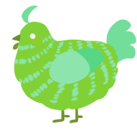 A grass and spring chicken with a bar pattern