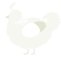 A white chicken with a neck-speckle pattern