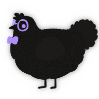 A black and sable chicken with a double-lace pattern