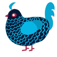 Destiel Baby, a tumblr and cerulean chicken with a lace pattern