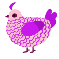 Bubblegum, a rose and amethyst chicken with a lace pattern