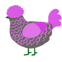 Cinema, a grey and orchid chicken with a lace pattern