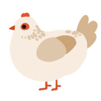 (unnamed), a cream and beige chicken with a neck-speckle pattern