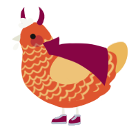 Candy, a vermilion and honey chicken with a lace pattern