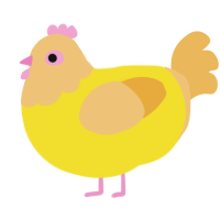 A yellow and honey chicken with a head pattern