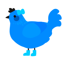 Gemstone, a sapphire chicken with a neck-speckle pattern