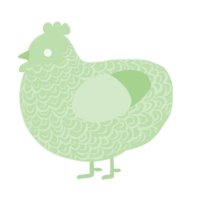 gloppy, a gluppy chicken with a double-lace pattern