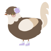 Doppelgänger, a bark and beige chicken with a head pattern