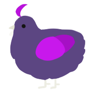 Giant Cow, a overcast and amethyst chicken
