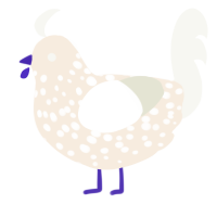 Blueberry Yogurt, a cream and white chicken with a speckle pattern