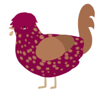 (unnamed), a maroon and brown chicken with a speckle pattern