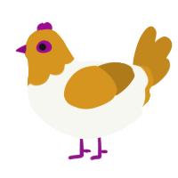 (unnamed), a white and ochre chicken with a head pattern