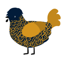 Moon Slice, a tumblr and ochre chicken with a double-lace pattern