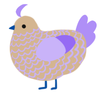 A beige and lilac chicken with a lace pattern