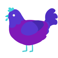 (unnamed), a violet and indigo chicken with a head pattern
