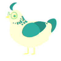 A lavender and sapphire chicken with a neck-speckle pattern
