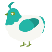(unnamed), a white and turquoise chicken with a head pattern