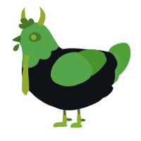 A sable and grass chicken with a head pattern